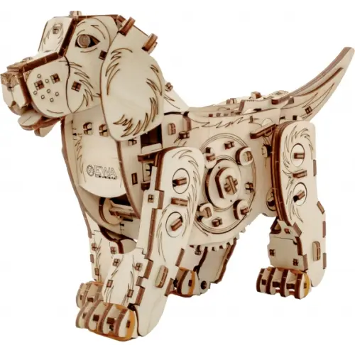 Eco Wood Art Конструктор деревянный 3D Механическая собака Puppy