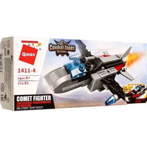 Qman (Enlighten Brick) Конструктор. Боевая техника. 2в1. Истребитель или боевой катер