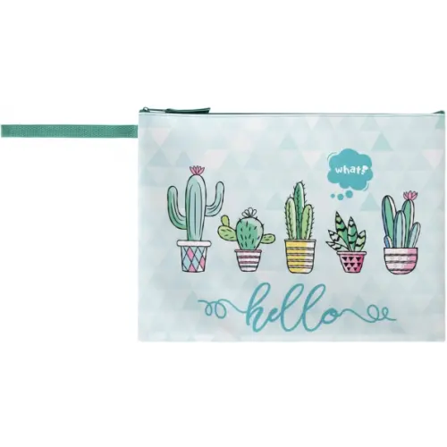 Brauberg Папка для тетрадей Cactus, 1 отделение, ткань, молния, с ручкой, А4