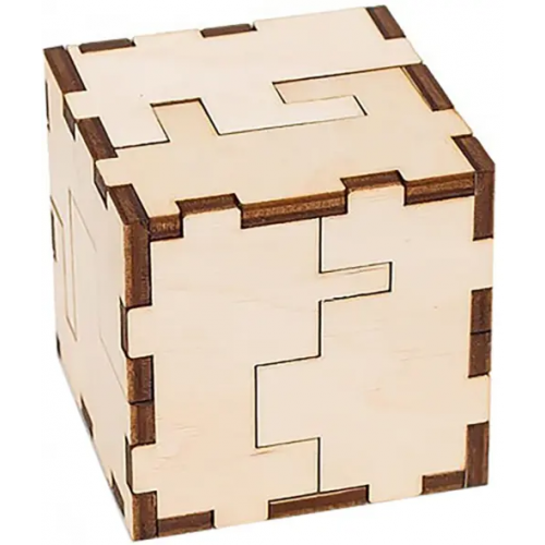 Eco Wood Art Деревянный конструктор-головоломка кубик Cube 3D puzzle
