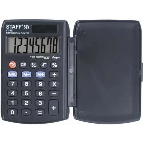 Калькулятор карманный "Staff STF-883", 8 разрядов, двойное питание, 95х62 мм