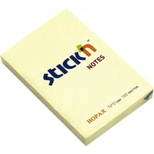 Stickn Блок самоклеящийся "Stick`n", цвет: пастель желтый, 51x76 мм, 100 листов, арт. 21006