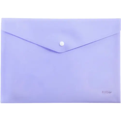 Хатбер Папка-конверт пластиковая на кнопке" NEWtone Pastel Лаванда" А4 (AKк4_05019)