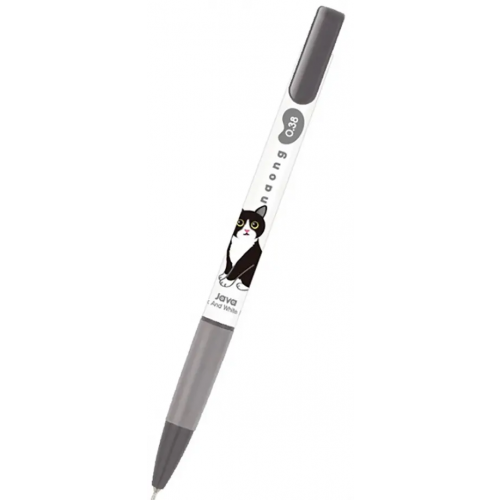 JAVA Ручка шариковая автоматическая Naong Black-White Manx, черная