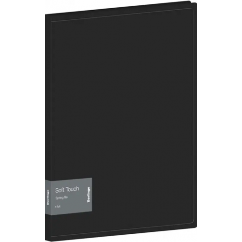 Berlingo Папка с пружинным скоросшивателем Soft Touch, черная