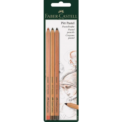 Faber-Castell Набор пастельных карандашей Pitt Pastel, красный/цвет сепии, 3 штуки