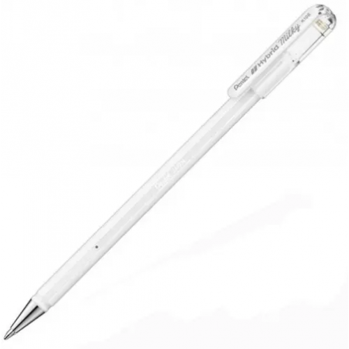 Pentel Ручка гелевая Hybrid Milky, 0.8 мм, пастельный белый