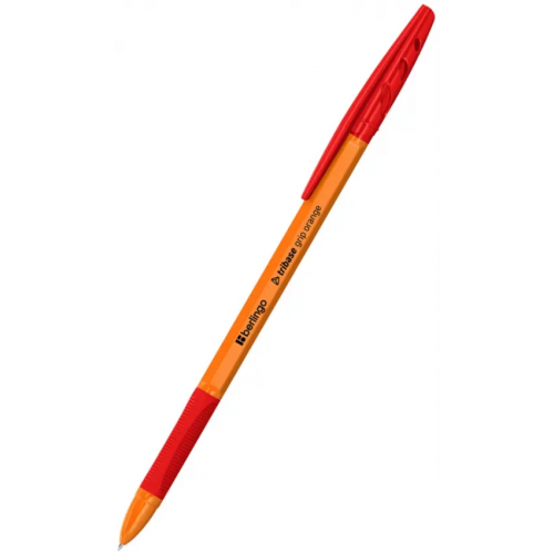 Berlingo Ручка шариковая Tribase grip orange, красная, 0,7 мм