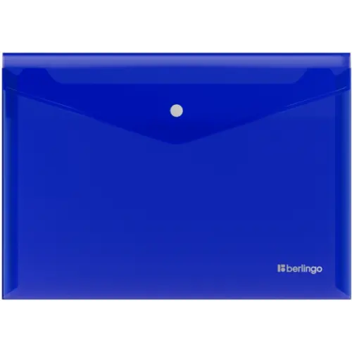Berlingo Папка-конверт на кнопке No Secret, синяя, А3