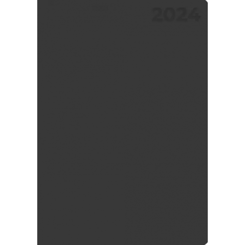 Listoff Ежедневник датированный на 2024 год Paragraph. Черный, 176 листов, А6