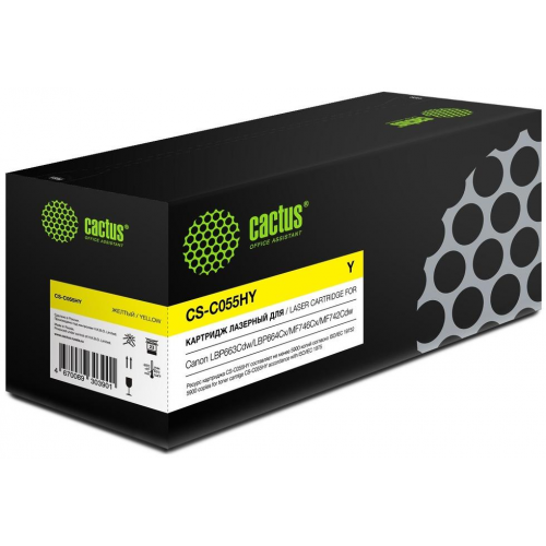 Картридж совместимый Кактус Cactus CS-C055HY 1545280 Cartridge 055H Y желтый повышенной емкости