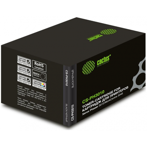 Тонер-картридж совместимый Кактус Cactus CS-PH3010 727303 106R02181 черный 1K
