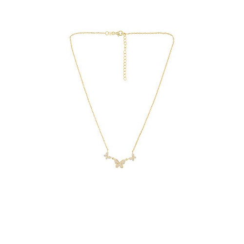 Ожерелье pave triple butterfly - Adina's Jewels A685GLD