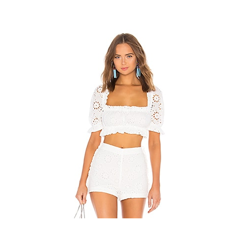 Укороченный топ с рукавами-фонариками peasant top - LPA LPS48 S18