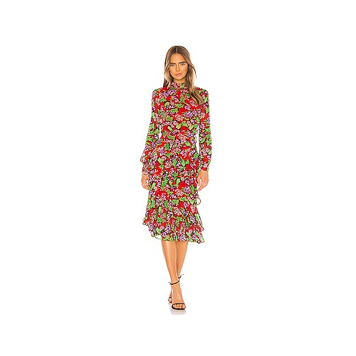 Платье миди isa - SALONI ISA RUFFLE DRESS 1808