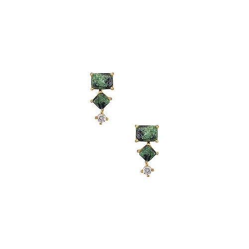 Ушная клипса 3 stone tourmaline - TAI Jewelry TE-623
