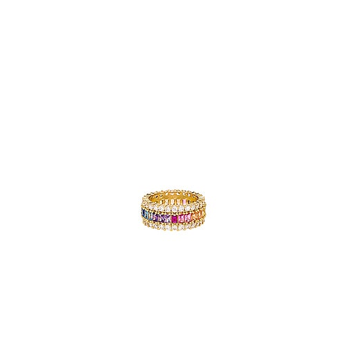 Кольцо three row rainbow - The M Jewelers NY TMG602