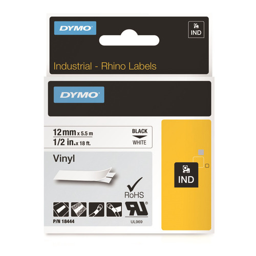 Картридж DYMO Rhino, 12мм, черный шрифт, белый фон, 18444