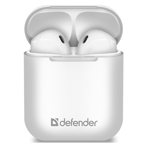 Гарнитура Defender Twins 637, Bluetooth, вкладыши, белый глянец [63637]