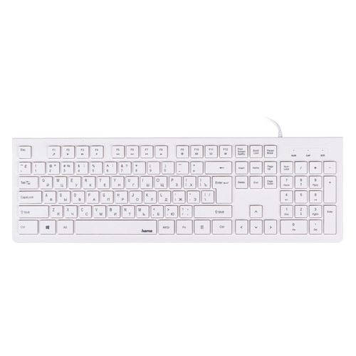 Клавиатура HAMA KC-200, USB, белый [r1182680]