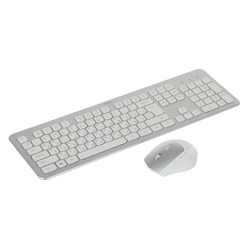 Комплект (клавиатура+мышь) HAMA KMW-700, USB 2.0, беспроводной, серебристый и белый [r1182676]