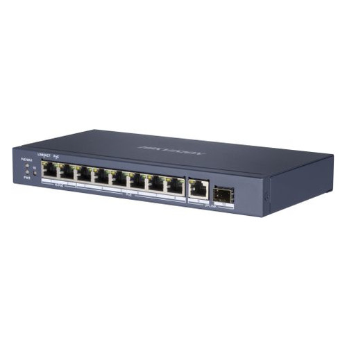 Коммутатор Hikvision DS-3E0510HP-E 9G 1SFP 6PoE+ 110W неуправляемый