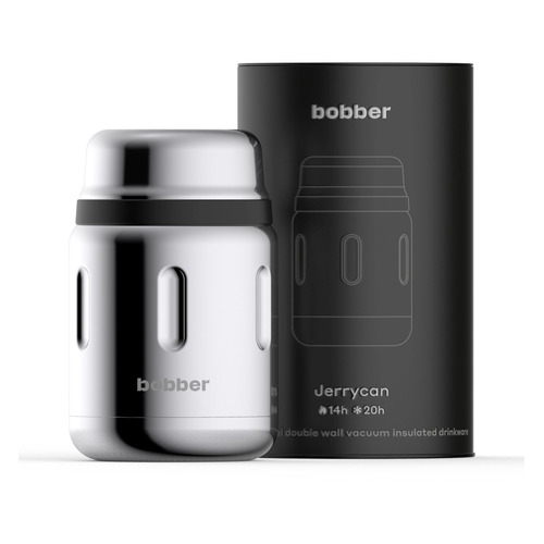 Термос BOBBER Jerrycan-700, 0.7л, серебристый/ черный [jerrycan-700/glossy]