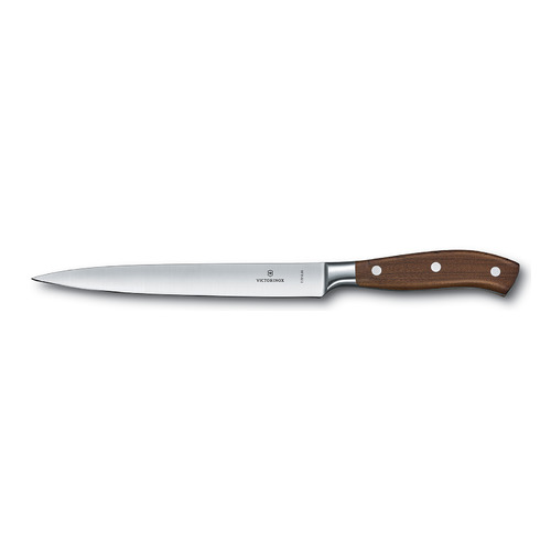 Нож кухонный Victorinox Grand Maitre, филейный, 200мм, заточка прямая, кованый, дерево [7.7210.20g]