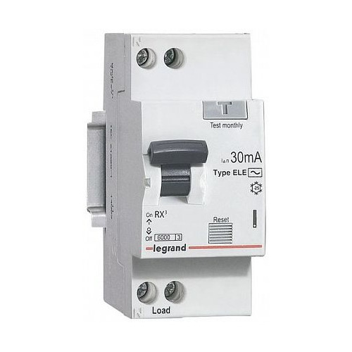 Выключатель автом. дифф. тока Legrand RX3 (419401) 25A 6kA 30мА AC 1П+Н 230В 2мод