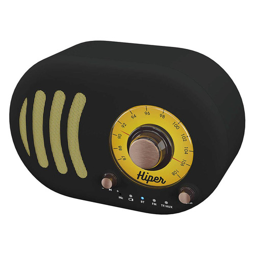 Портативная колонка HIPER RETRO S, 5Вт, черный / желтый [retro s black]