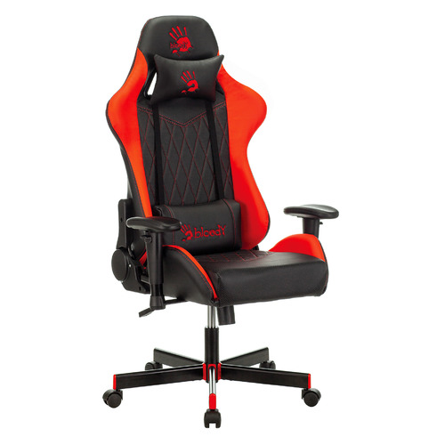 Кресло игровое A4TECH Bloody GC-870, на колесиках, эко.кожа, черный/красный