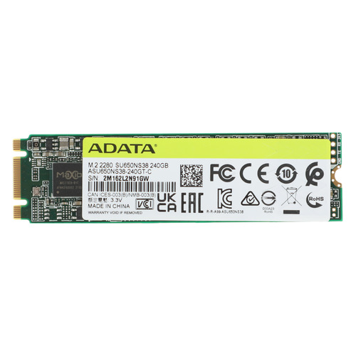 SSD накопитель A-Data Ultimate SU650 ASU650NS38-240GT-C 240ГБ, M.2 2280, SATA III