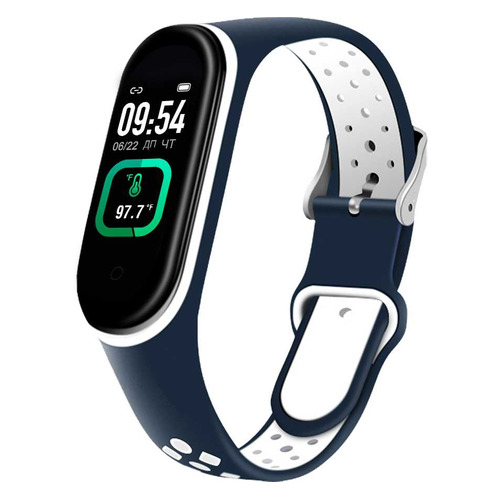 Фитнес-трекер Smarterra FitMaster Ton, 0.96", черный / синий/белый [smft-t03]