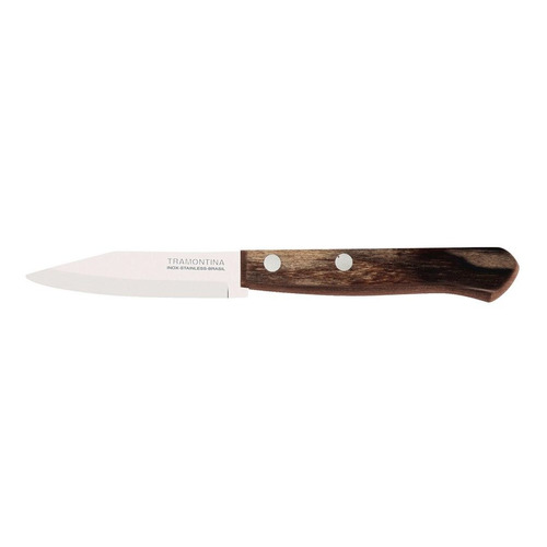 Нож кухонный TRAMONTINA Polywood, для овощей, 76мм, заточка прямая, стальной, серебристый [21118/193]