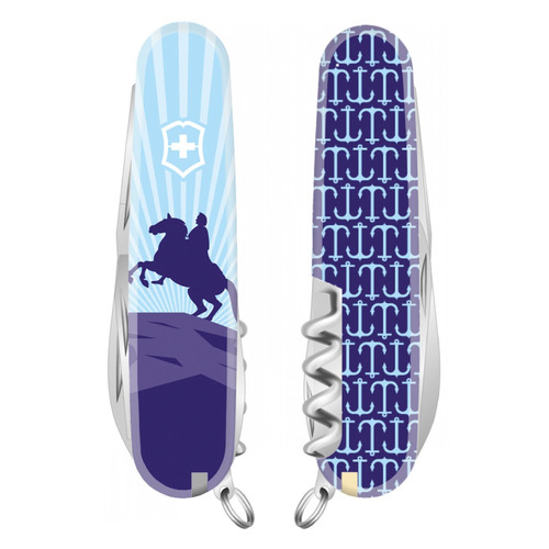 Складной нож Victorinox Spartan "Медный всадник", функций: 12, 91мм, синий / рисунок, коробка картонная [1.3603.7r2-02]