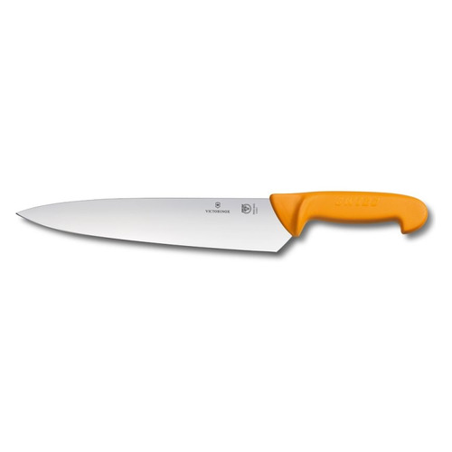 Нож кухонный Victorinox Swibo, разделочный, для мяса, 210мм, заточка прямая, стальной, желтый [5.8451.21]