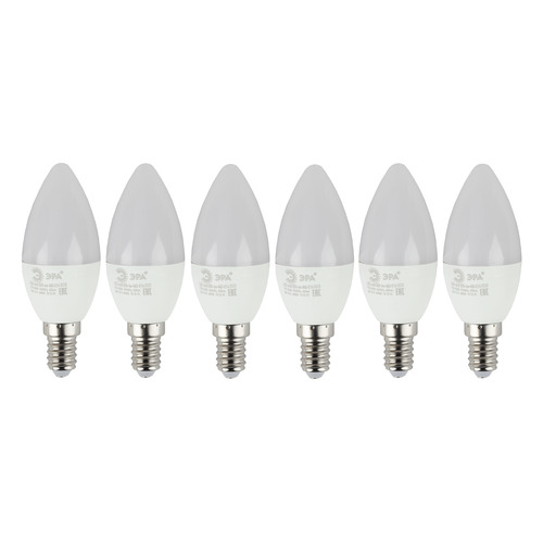 Упаковка ламп LED Эра E14, свеча, 6Вт, 4000К, белый нейтральный, ECO LED B35-6W-840-E14, 5 шт. [б0020619]