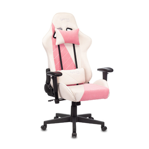 Кресло игровое ZOMBIE VIKING X, на колесиках, ткань, розовый/белый [viking x pink]