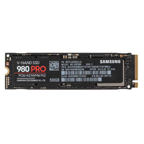 SSD накопитель Samsung 980 PRO MZ-V8P500BW 500ГБ, M.2 2280, PCI-E 4.0 x4, NVMe