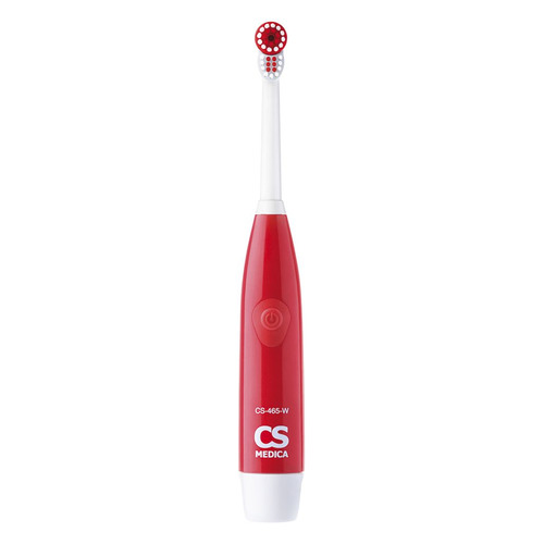 Электрическая зубная щетка CS MEDICA CS-465-W, цвет: красный и белый
