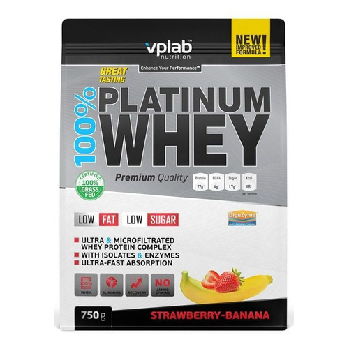 Протеин VPLAB Platinum Whey, порошок, 750гр, клубника-банан [vp53981]
