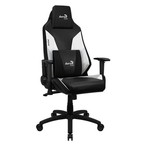 Кресло игровое Aerocool Admiral, на колесиках, искусственная кожа, черный/белый [admiral azure white]