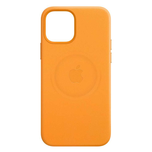 Чехол (клип-кейс) Apple Leather Case with MagSafe, для Apple iPhone 12 mini, золотой апельсин [mhk63ze/a]