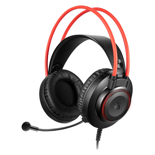 Гарнитура игровая A4TECH Bloody G200S, для компьютера, мониторные, черный / красный [g200s usb/ black +red]