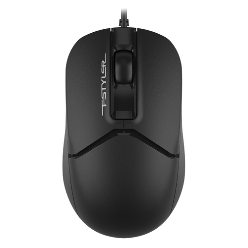 Мышь A4TECH Fstyler FM12S, оптическая, проводная, USB, черный [fm12s black]