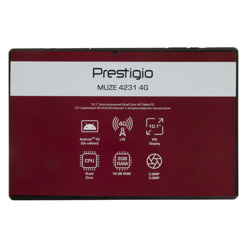 Планшет Prestigio Muze 4231 4G, 2GB, 16GB, 3G, 4G, Android 10.0 черный [tt1pmt42314gdru]