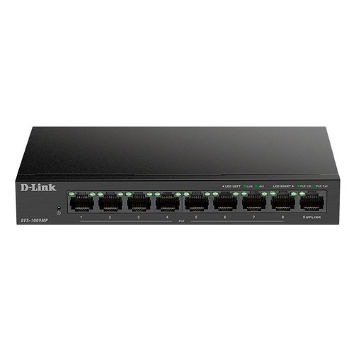 Коммутатор D-Link DES-1009MP DES-1009MP/A1A 8x100Mb 1G 8PoE+ 117W неуправляемый