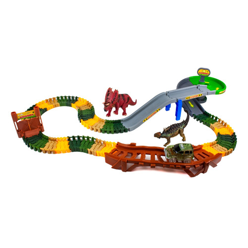 Игровой набор 1Toy Гибкий трек Динопарк, джип [т16187]