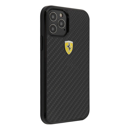 Чехол (клип-кейс) Ferrari, для Apple iPhone 12 Pro Max, черный [fercahcp12lbk]