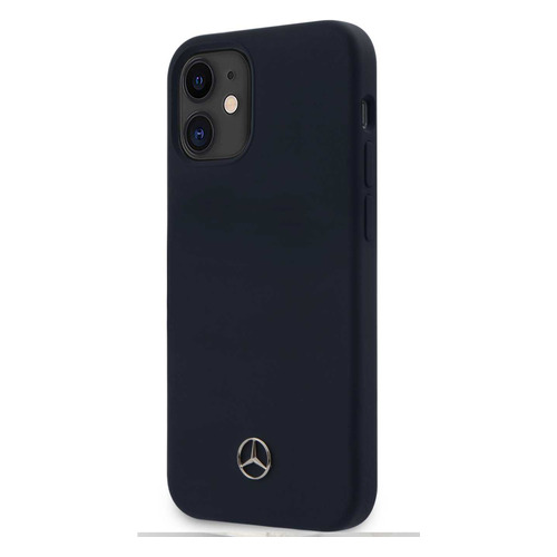 Чехол (клип-кейс) Mercedes liquid silicone, для Apple iPhone 12 mini, синий [mehcp12ssilna]